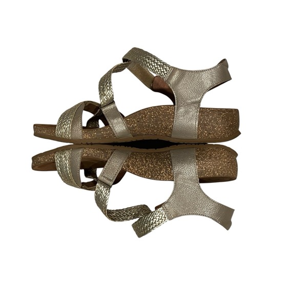 new TAOS Trulie 41 / 10 - 10.5 Woven Leather Ankle Strap Comfort Sandals Stone - Picture 4 of 11